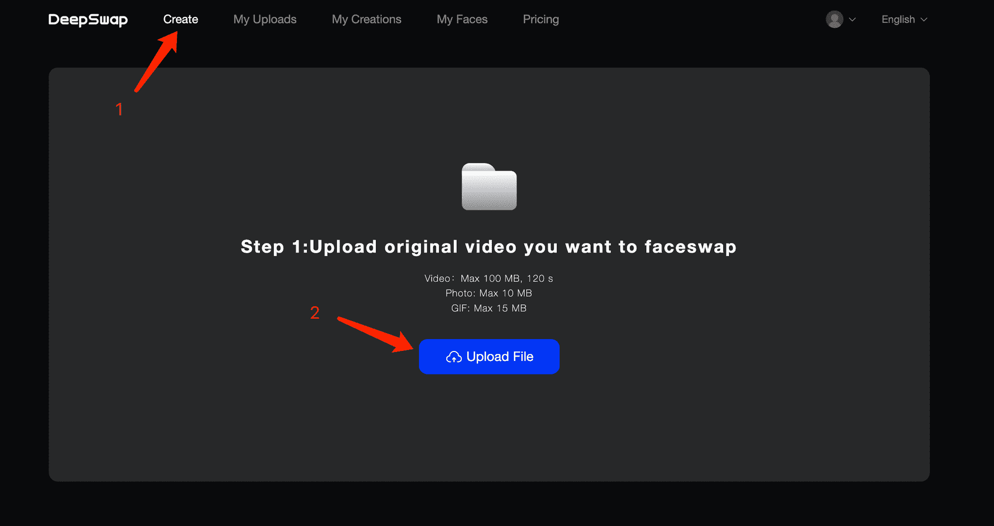 Deepswap deepfake tutorial step 1