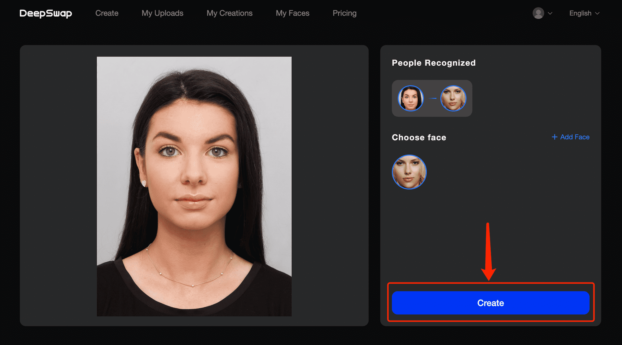 Deepswap deepfake tutorial step 3