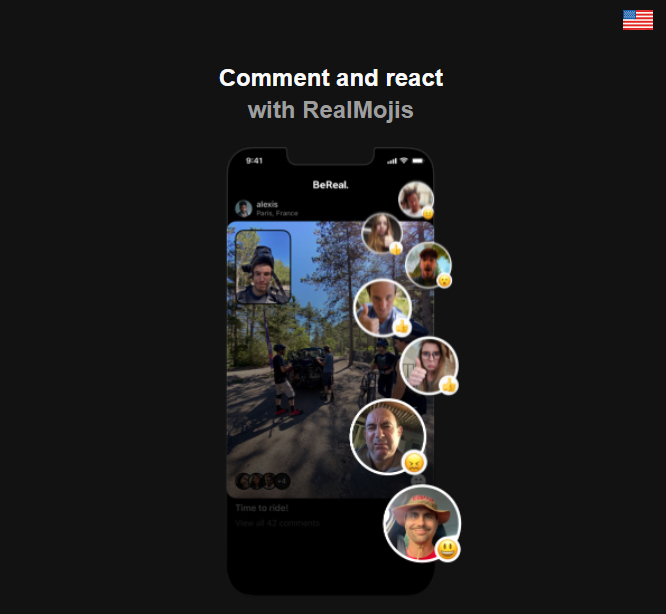 Bereal App Comment and react