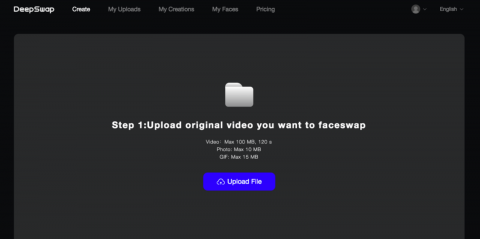 Step 1: Upload your video Deepswap