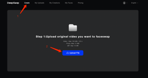 Deepfake GIF Step 1: upload