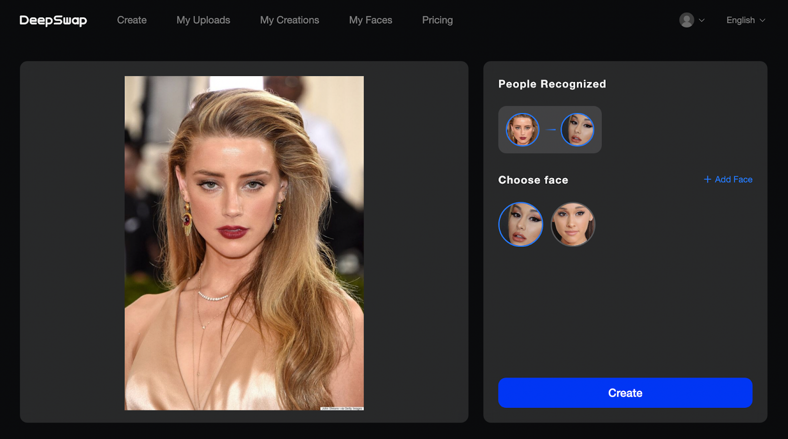 Ariana Grande Deepfake Step 2: Add face
