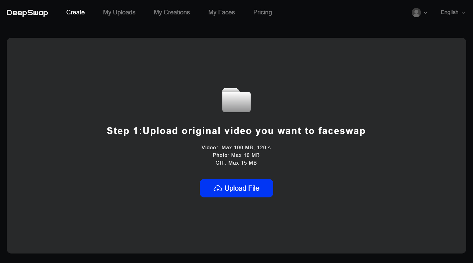 Megan Fox Deepfake Step 2: Upload